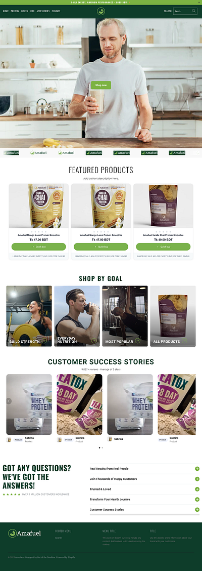 Modern Shopify Store for Health & Fitness Supplements shopify expert bangladesh
