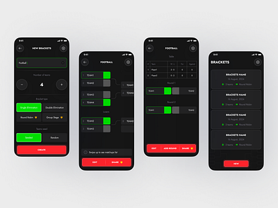 Bracket App – Clean & Interactive UI design ios mob mobil mobileapp ui ux
