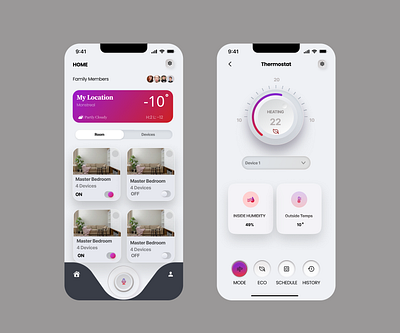 smart home mobile app app design figma graphic design