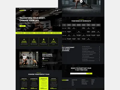 WarriorGym - Homepage booking concept design design figma fitness gym homepage interface sport ui ux warrior gym web design