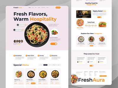 Restaurant-Website Landing Page Design animation creative design food app food website landing page landing page restaurant website minimal minimal webiste mobile ui ui website