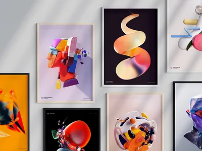 Poster Shop Launch 3d art c4d framed art framed posters illustration posters room shop