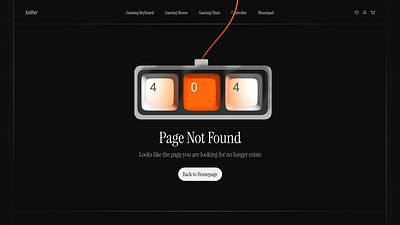 404 Error Page 3d figma spline ui website design