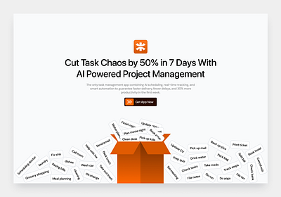 Task Management App/ Header Section / Landing page/ Light Mode app design bento bento grid dashboard design figma landing page landing pages saas section ui ui design uiux web design website design