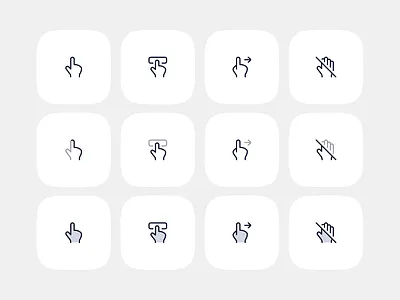 Hand gestures icons | 10K+ figma icon library. do not touch figma icons hugeicons icon icon design icon library icon pack icon set iconography icons illustration swipe touch touch interaction