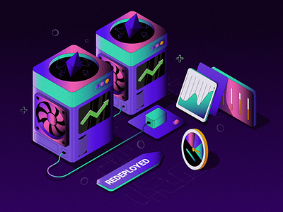 Redeploy ASICs Illustration asic machine illustration bitcoin miner branding crypto crypto mining illustration redeploy redeploy asics illustration