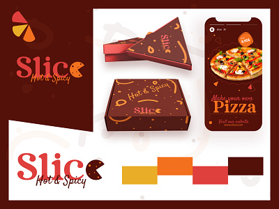 Slice-Branding, Logo design, Visual identity app brand identity branding concept design fast food food food logo food packaging graphic design kahaf logo minimal pizza restaurant restaurant logo restaurant package sass ui visual design