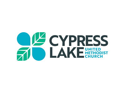 Cypress Lake UMC Logo branding church design identity illustrator lake leaf logo students wordmark