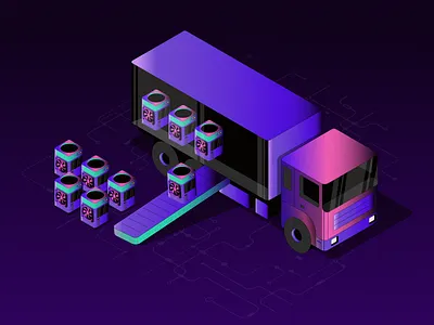 Shipping & Moving art branding delivery graphic design illustration isometric moving plants shipping shipping moving asics. transport vector