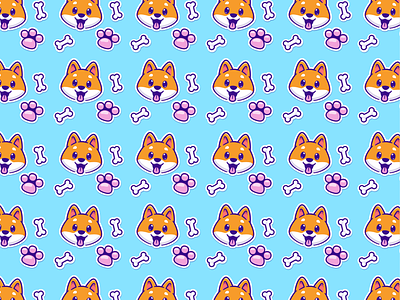 #CatalystTutorial Pattern🐶🦴 animals background bone corgi dog cute digital art dog face geometric icon illustration logo pattern paw pet puppy shape style texture wallpaper