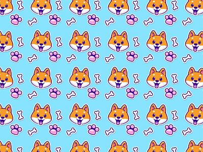 #CatalystTutorial Pattern🐶🦴 animals background bone corgi dog cute digital art dog face geometric icon illustration logo pattern paw pet puppy shape style texture wallpaper