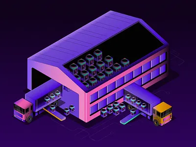 ASIC Warehouse Illustration art asic warehouse branding graphic design illustration isometric art isometric illustration vector warehouse