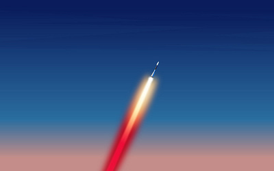 Rocket Takeoff Artwork Innovation & Technology Illustration astronaut falcon flat illustration instersteller launch nasa planet rocket smoke space spacex startup universe usa vector