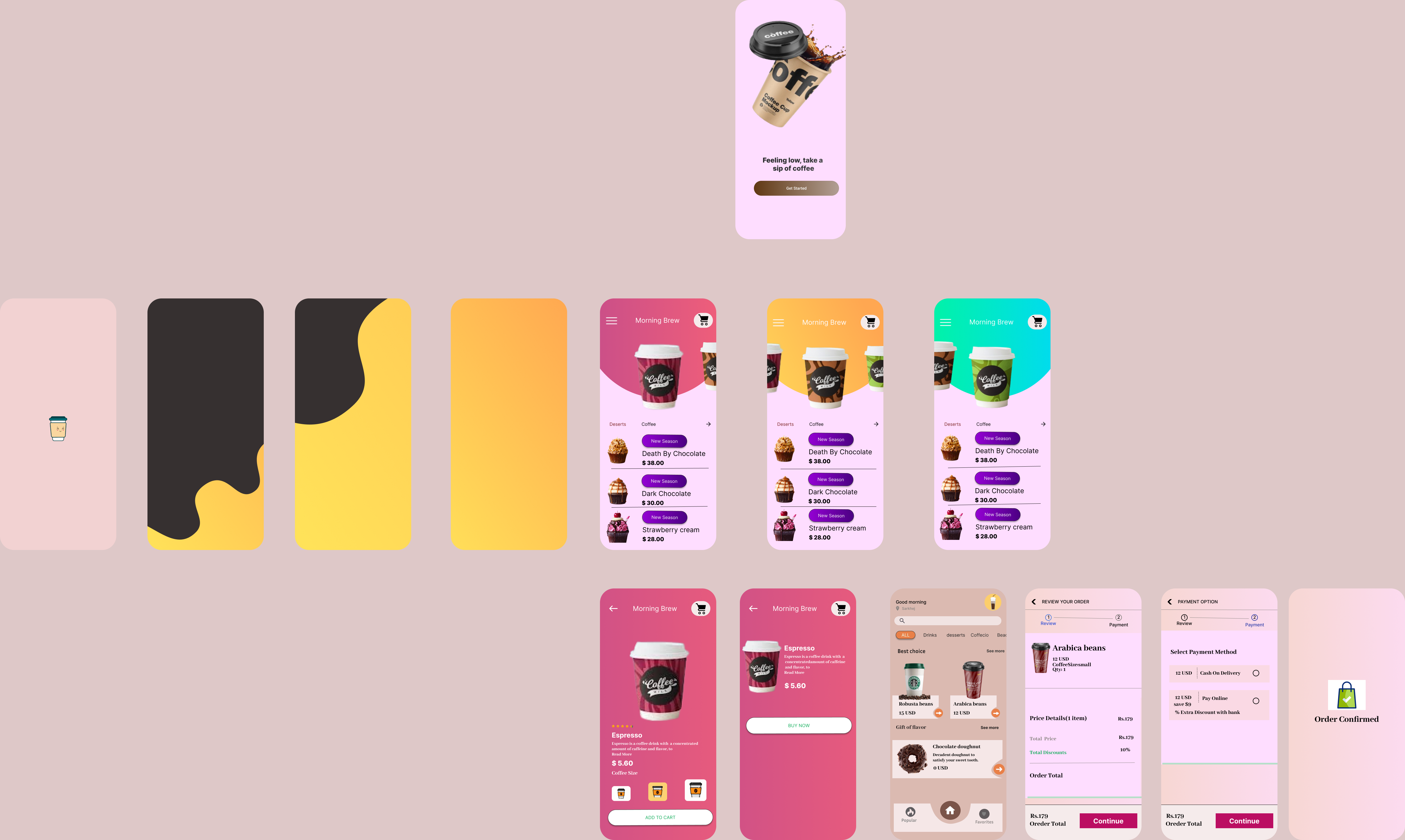 Coffee App graphic design ui