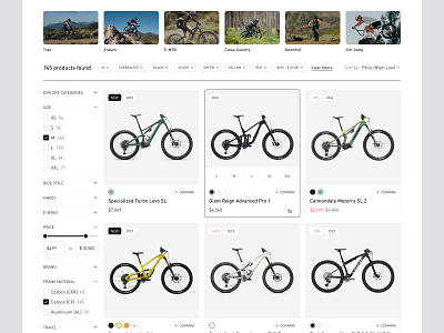 Online Store – Catalog - Filters - E-Commerce bicycle card catalog design ecommerce figma filters grid header hover interactions product shop store ui ux web