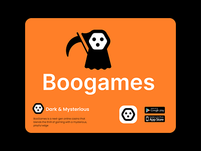boogames casino casino logo dice game games ghost graphic design logo playful reaper reaper logo spade spooky spooky logo