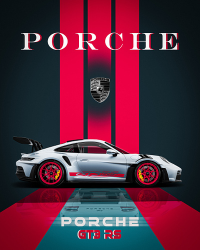 Porsche GT3 RS – Concept Design aesthetic branding car car design design graphic design motion graphics photoshop porche porche car poster ui