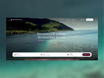 Koa Collective - Luxury Eco-Retreat Website Design animation booking branding design landing page typography ui user experience ux web design web development website website design website development