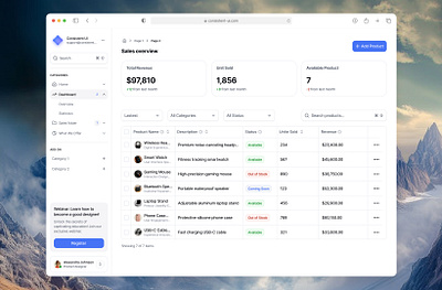 Sales overview screen - Consistent UI consistent ui design design system kit designsystem kit product sales ui uiux