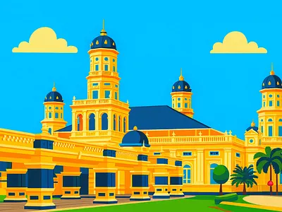 Sultan Abu Bakar Mosque, Malaysia branding design graphic design illustration ui vector visual