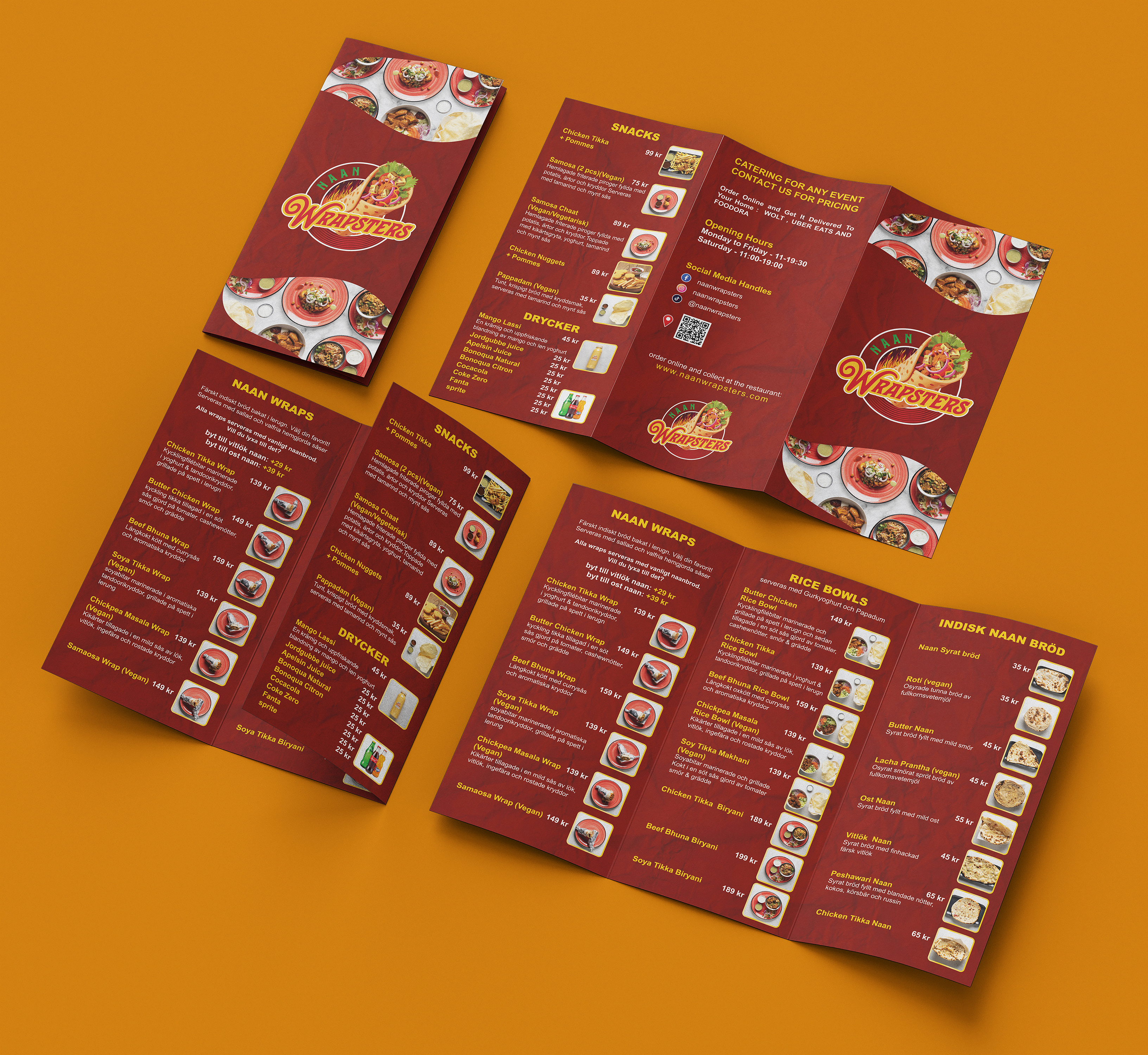 Naan Wrapsters (Tri Fold) Flyer flyer food design graphic design