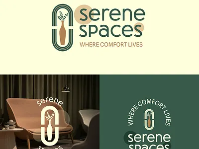 Serene Spaces | Modern Interior & Lifestyle Branding 3d branding graphic design logo logotype