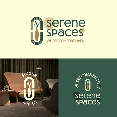 Serene Spaces | Modern Interior & Lifestyle Branding 3d branding graphic design logo logotype