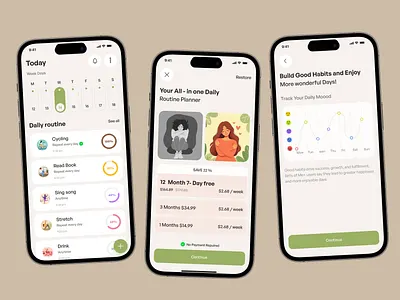 Daily Routine & Habit Tracker App ai mental health app design dailyroutine habittracker health assessment healthcare mental health mental health app mobile mobileappdesign moodtracker munna routineplanner ui ux uidesign uxdesign wellnessapp