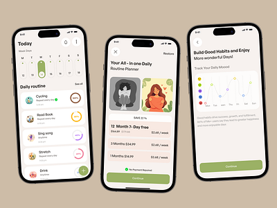 Daily Routine & Habit Tracker App ai mental health app design dailyroutine habittracker health assessment healthcare mental health mental health app mobile mobileappdesign moodtracker munna routineplanner ui ux uidesign uxdesign wellnessapp