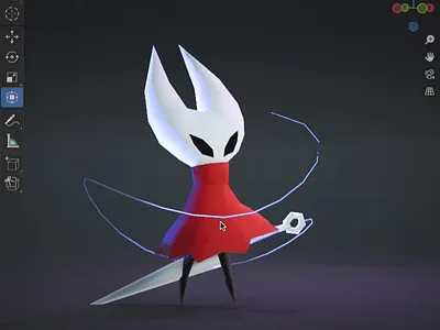 Low poly Hornet 3d 3dart animation b3d blender character hollownight hormet lowpoly modelling silksong