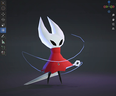 Low poly Hornet 3d 3dart animation b3d blender character hollownight hormet lowpoly modelling silksong