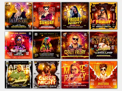 Party Social Media Post Design club night flyer night life nightclub nightclub party flyer party party flyer party flyer design party poster party social media post design poster social media post design