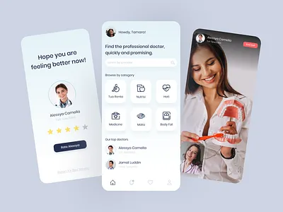 Doctor Consultation App app clean doctor health hospital ui