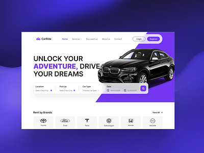 Car Rental Website Landing page booking car car booking ui car rental design graphic design modern modern web design rental app design travel website ui ui design ux website