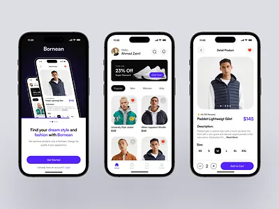 Bornean - Fashion Apps design fashion apps mobile ui ux