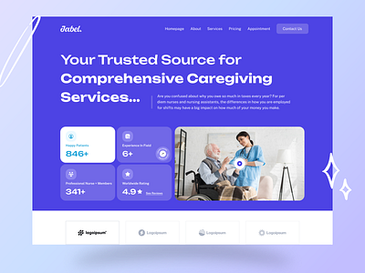 Caregiver Web Header care caregiver caregiver service caregiver web design header landing design ui web header