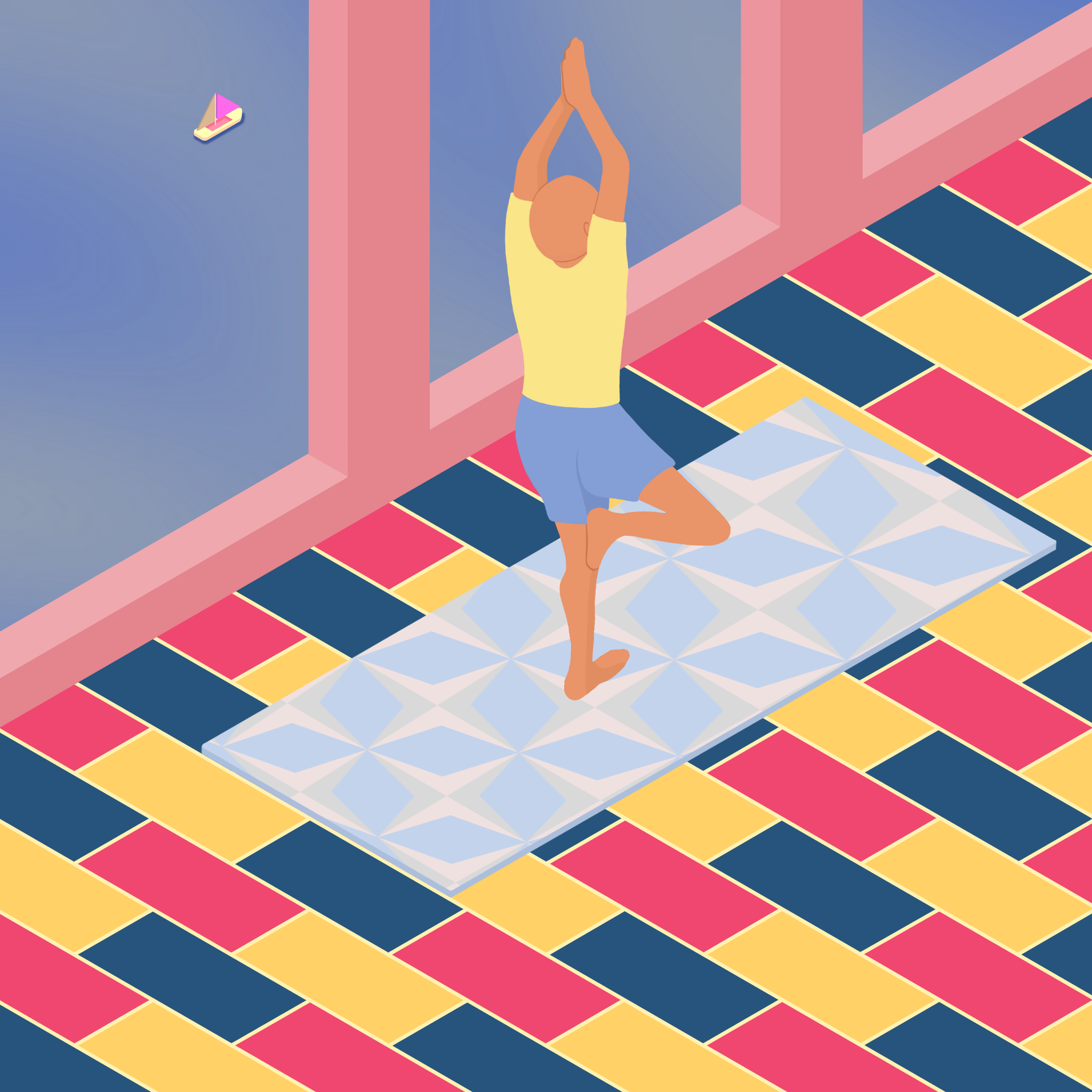 Yoga 3d 3d illustration art design design concept digital illustration graphic design illustration isometric isometric art isometric illustration pastel yoga