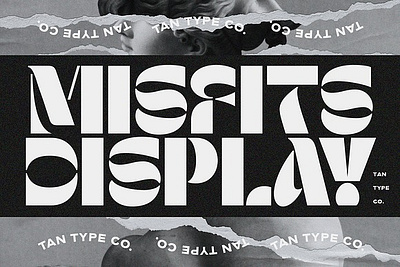 TAN - MISFITS DISPLAY TYPEFACE FONT bold font display font display type display typeface display typeface font fat font fun font retro font stencil display stencil font tan misfits display