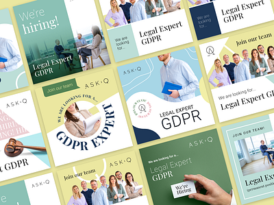 Ask Q: Linkedin Hiring Ad Images ad branding campaign colorful colors design exploration flat geometric graphic design hiring linkedin pastel social media soft vacancy vector