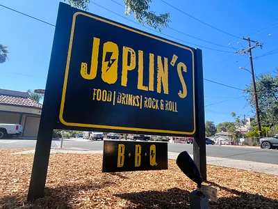 Hand painted BBQ add on sign for Joplin's - Ojai, CA branding design hand made hand painted sign graphics sign painter sign painting