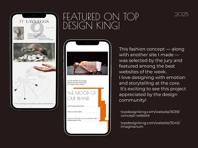 Featured on Top Design King! creative direction design fashion website landing page ui web design