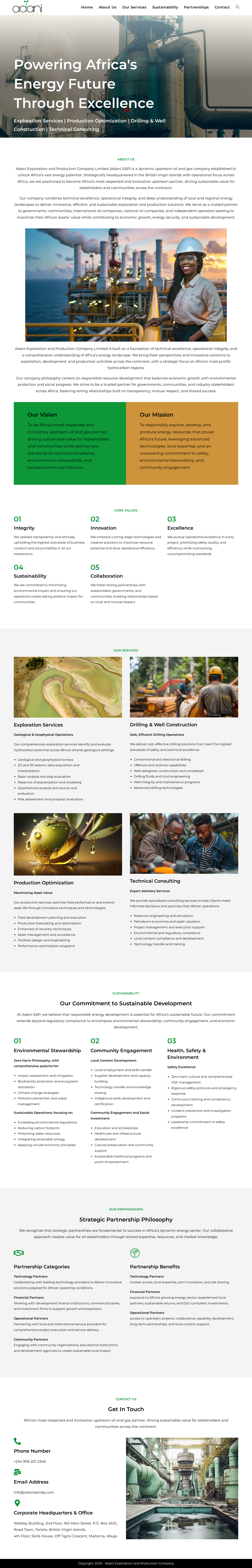 Adani Exploration and Production elementor ui wordpress