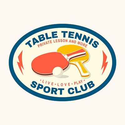 Table Tennis badge design logo patch ping pong table tennis tennis
