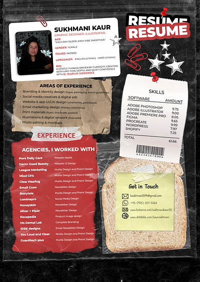Sukhmani's Resume graphic design graphic designer illustrator resume