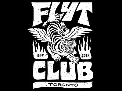 FLYT CLUB - Flying Tiger apparel artwork custom gym illustration merch tiger