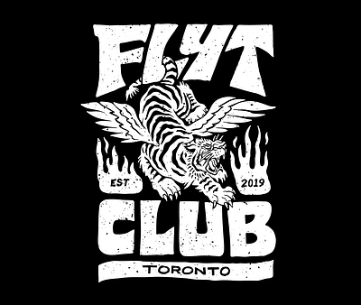 FLYT CLUB - Flying Tiger apparel artwork custom gym illustration merch tiger