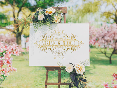 Elegant Wedding Logo bespoke wedding logo custom monogram custom wedding logo design illustration logo luxury logo luxury wedding logo wedding logo wedding monogram