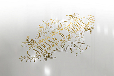 Elegant Wedding Logo Design bespoke wedding logo custom monogram custom wedding logo design illustration logo luxury logo luxury wedding logo wedding logo wedding monogram