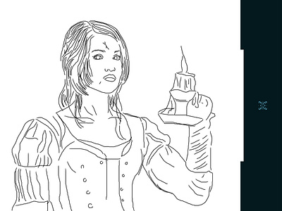 Portrait Practice_ Gemma Arterton_ In Lines_10 illustration