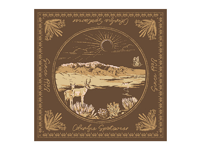 Outbacked Bandana antelope bandana illustration oregon outdoor pronghorn scarf steens